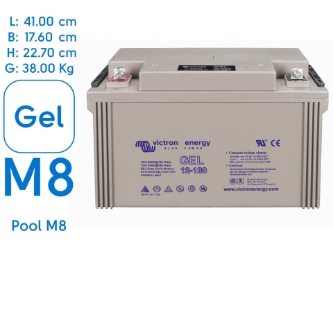 BBAtechniek artnr. 90056 - Victron Gel accu 12V 130Ah M8 (1x)