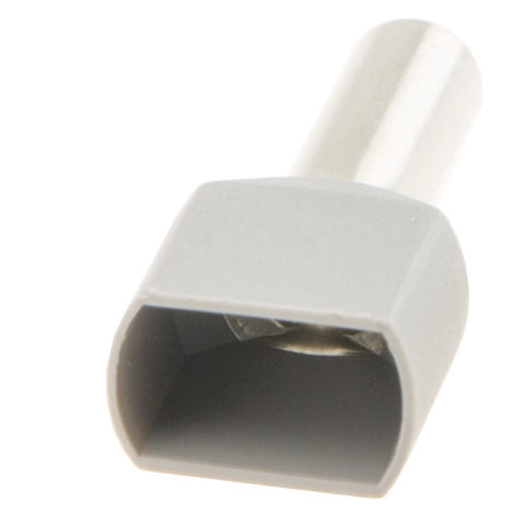BBAtechniek artnr. 11906 - Adereindhuls 2-voudig 2x4.0mm² grijs (50x)
