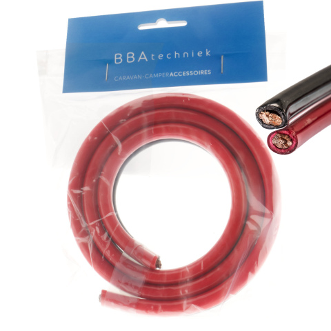 BBAtechniek artnr. 66237 - Kabel 2-aderig 2x25mm2 rood/zwart Twinflex (1m)