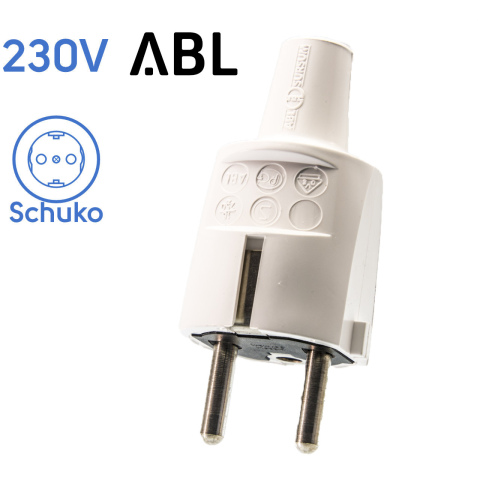 BBAtechniek artnr. 27047 - SCHUKO Stekker PVC met randaarde (10x)