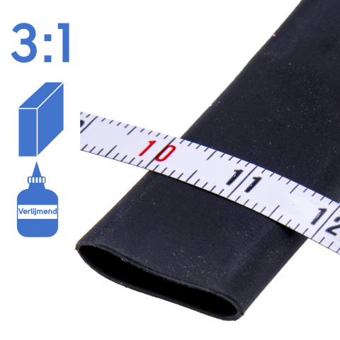 BBAtechniek artnr. 17580 - Krimpkous 12-4mm zwart 3:1 verlijmend (2.5m box)