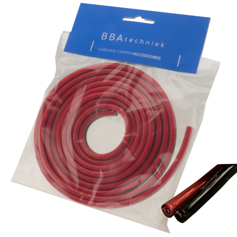 BBAtechniek artnr. 17692 - PVC kabel 2-aderig 2x4.0mm2 zwart/rood (2.5m) 