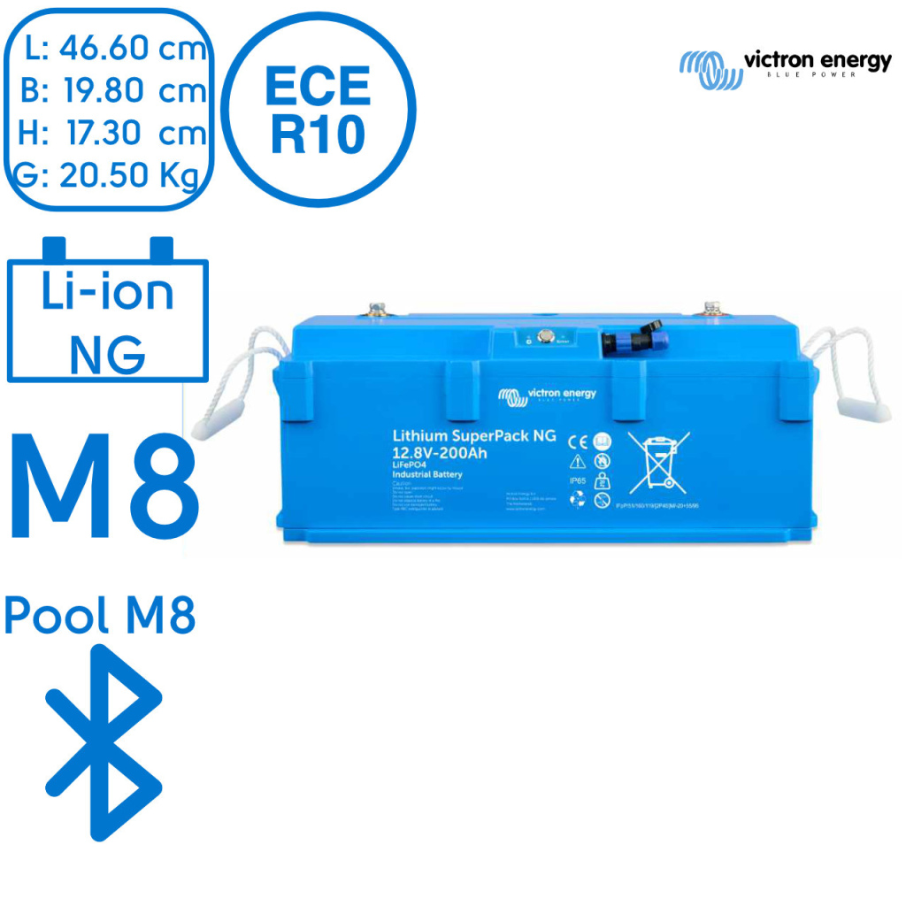 BBAtechniek - Victron Lithium accu SuperPack 12.8V/200Ah NG (1x)
