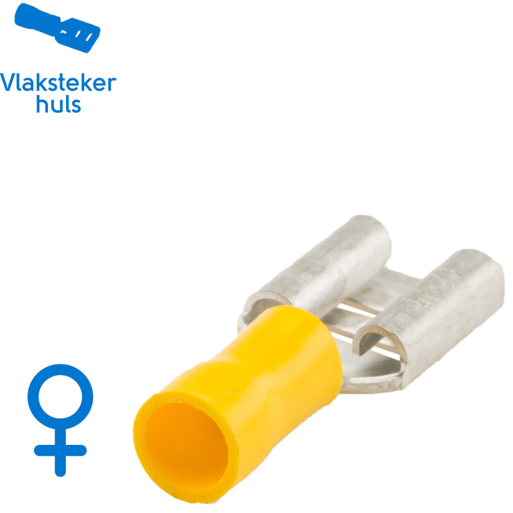 BBAtechniek - Vlakstekerhuls 9.4x1.2mm geel (100x)