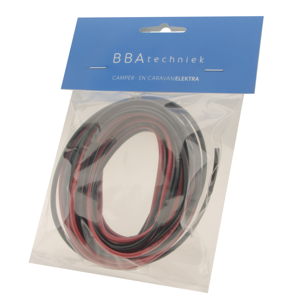BBAtechniek - Kabel 2-aderig 2x1.5mm² zwart/zwartrood (5m)