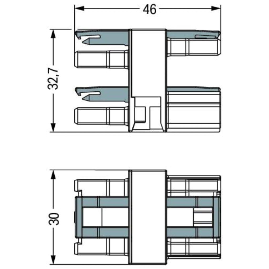 BBAtechniek - Wago Winsta midi 3-polig verdeelblok 25A (1x)