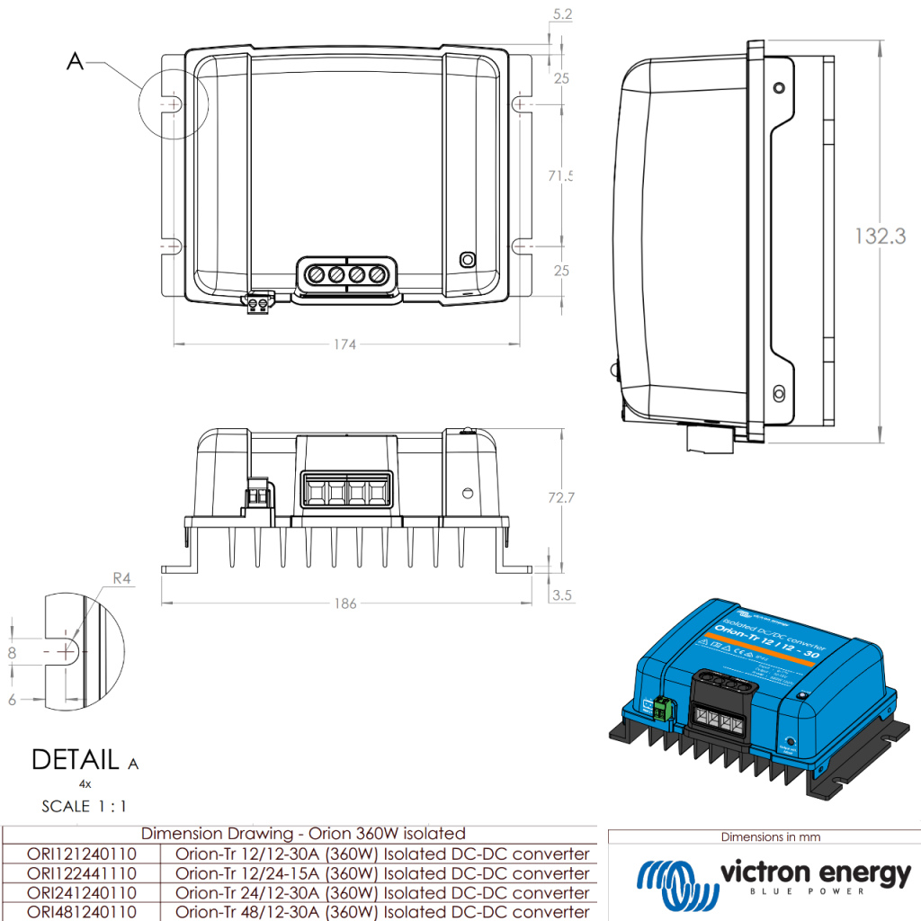 BBAtechniek - Victron Orion-Tr 12/12-30A 360W isolated (1x)