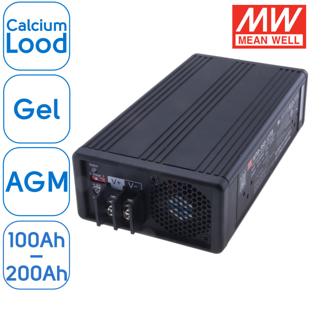 BBAtechniek - 12V 20A 360W 3-traps druppellader (1x)