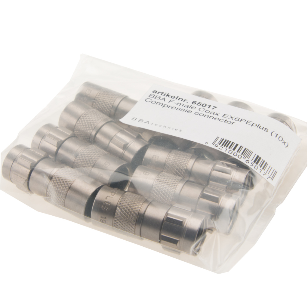 BBAtechniek - F-connector male BBA Coax EX6PEplus (10x) 