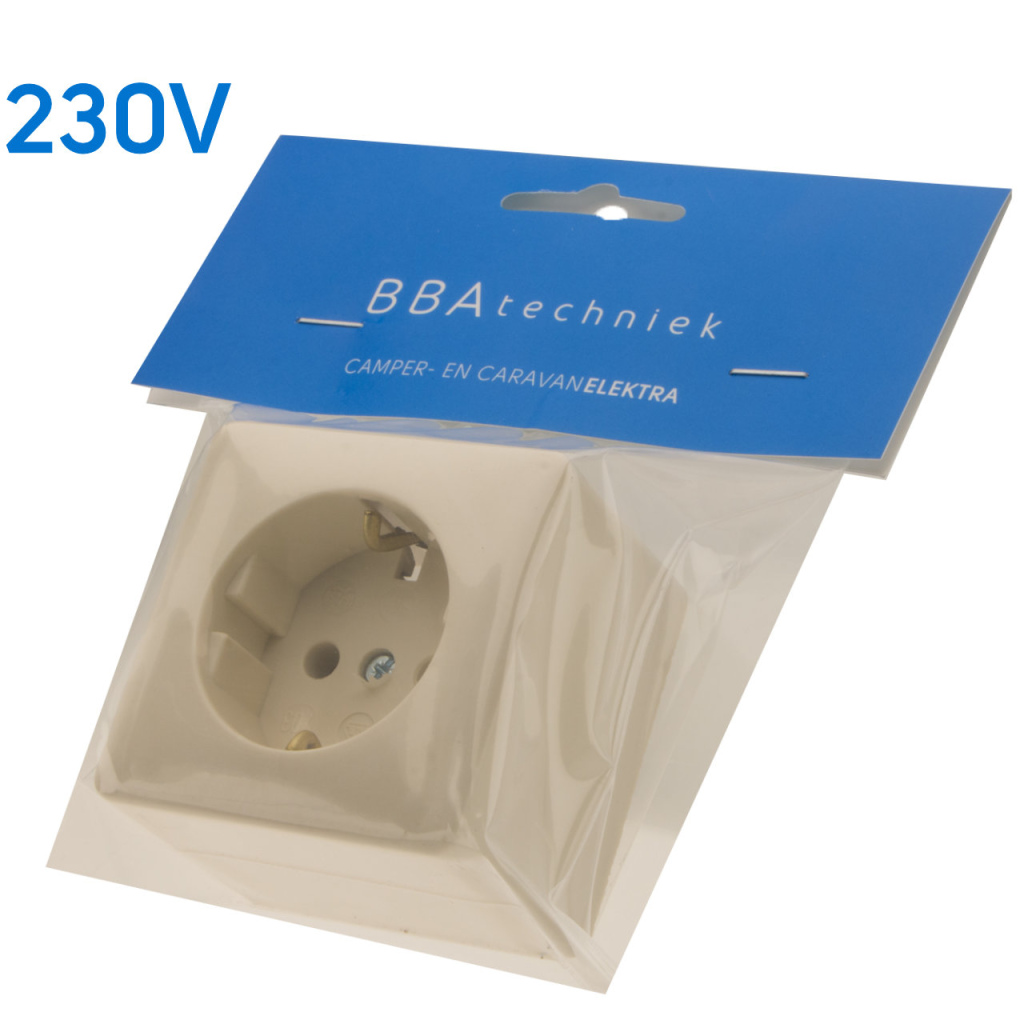 BBAtechniek - 230V enkel stopcontact opbouw met randaarde (1x)