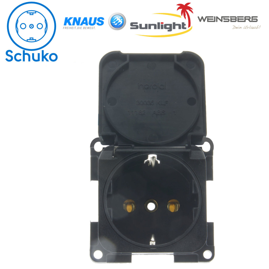 BBAtechniek - S 30.000 230V contactdoos Schuko zwart (1x)
