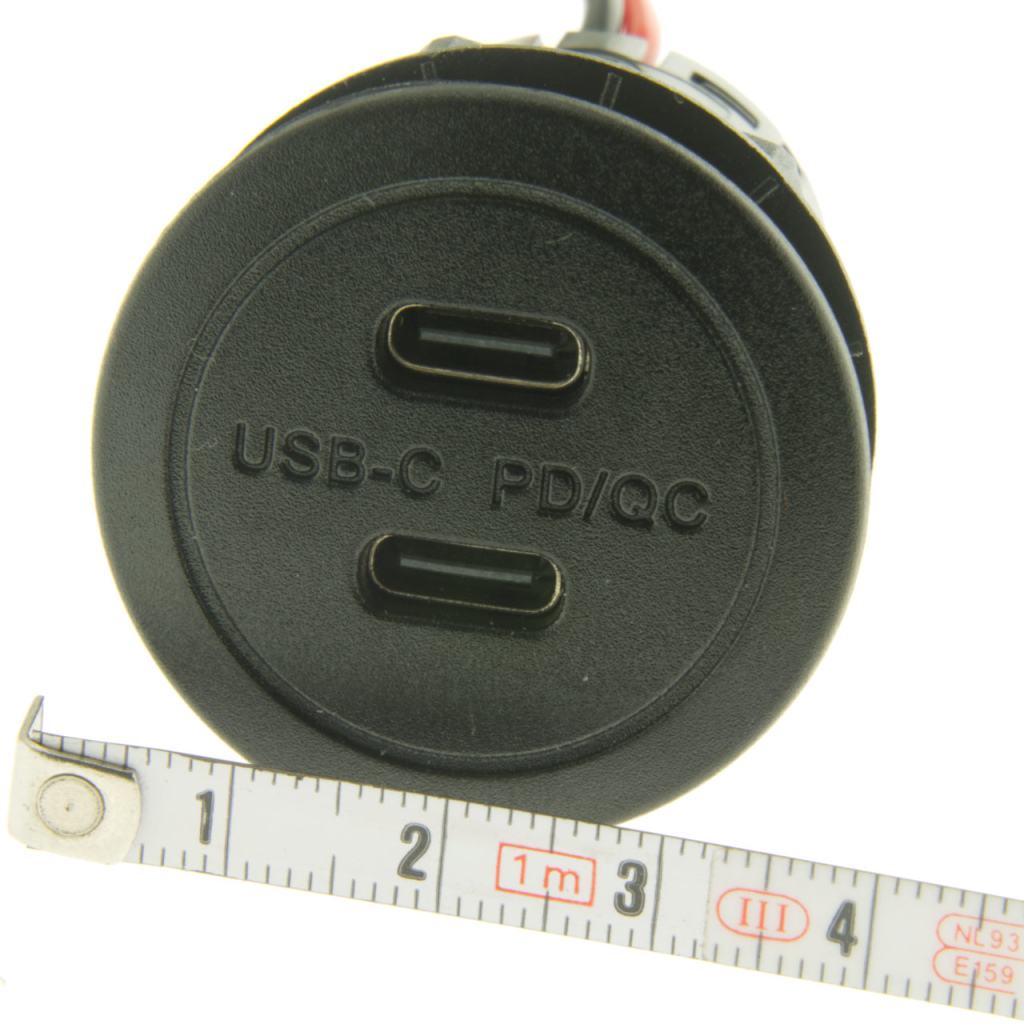 BBAtechniek - USB C-2x PD QC 3A 30W inbouw zwart (1x) 
