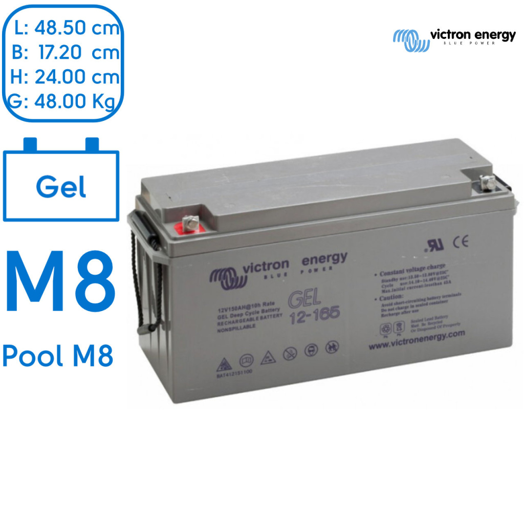 BBAtechniek - Victron Gel accu 12V 165Ah M8 (1x)