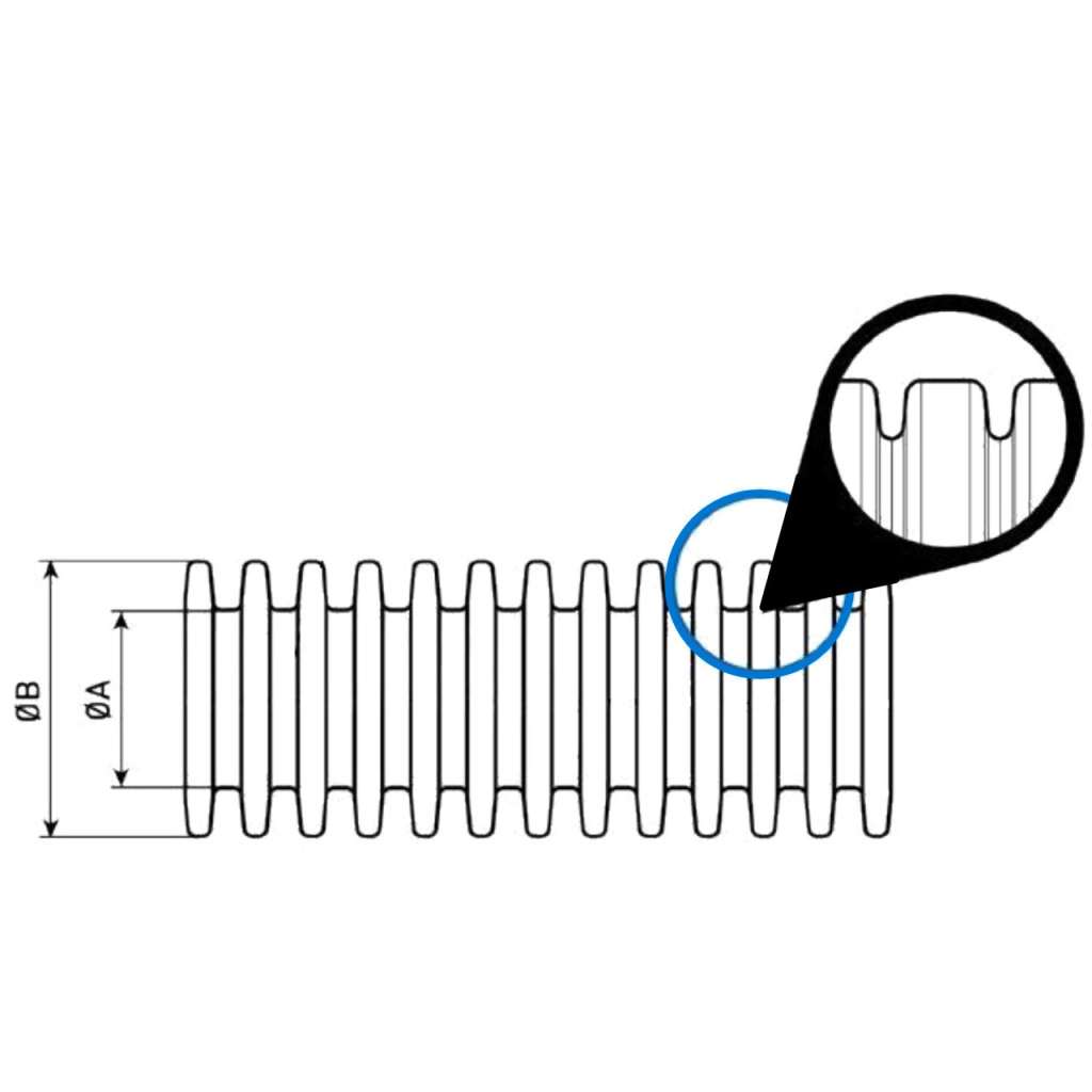 BBAtechniek - Ribbuis gesloten  Ø 9.0-13.3mm (5m)