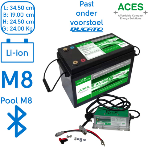 BBAtechniek artnr. 37081 - 12V 280Ah Aces Lithium accu + lader 20A (1x)