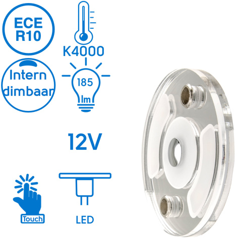 BBAtechniek artnr. 65521 - Trente 1 LED Ø7cm 12V 2.2W 4000K 185lm (1x)