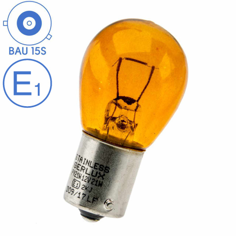 BBAtechniek artnr. 16465 - BAU15S 12V 21W BS581 lamp oranje (10x)