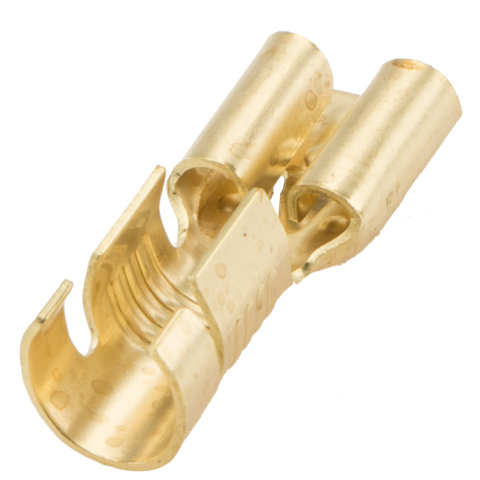 BBAtechniek artnr. 12099 - Vlakstekerhuls messing 6.3 2.5-6.0mm² (100x)