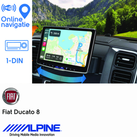BBAtechniek artnr. 8695 - 11” Alpine iLX-F115DU8S voor Fiat Ducato 1DIN (1x)