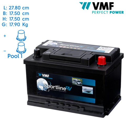 BBAtechniek artnr. 37053 - 12V 70Ah VMF start accu Sportline Deep cycle (1x)