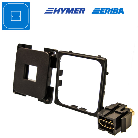 BBAtechniek artnr. 45044 - HDMI contactdoos zwart S20.000 (1x)