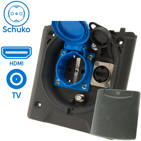 BBAtechniek artnr. 45094 - Voortent aansluiting CEE 230V  / TV / HDMI (1x)