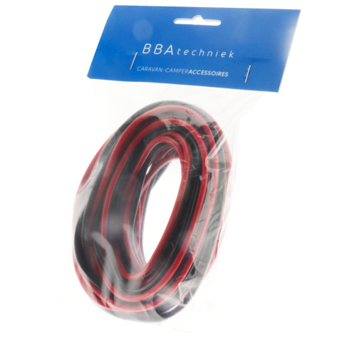 BBAtechniek artnr. 10007 - Kabel 2-aderig rood/zwart rond 2x2.5mm2 (5m)