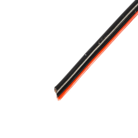 BBAtechniek artnr. 10820 - Kabel 2-aderig 2x0.50mm2 zwart-zwart/rood (100m)