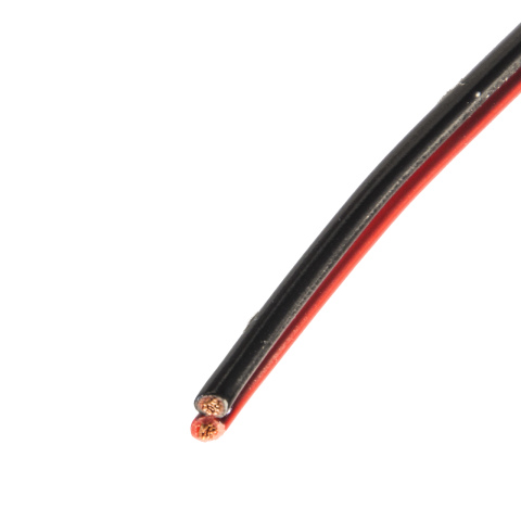 BBAtechniek artnr. 10821 - Kabel 2-aderig 2x0.75mm2 zwart/rood (100m)