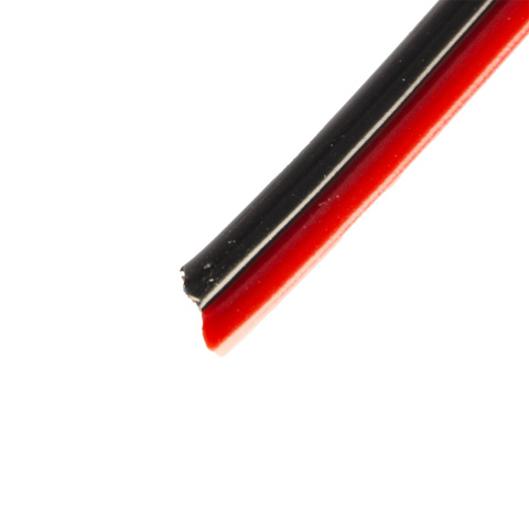 BBAtechniek artnr. 10823 - Kabel 2-aderig 2x1.50mm2 zwart-zwart/rood (100m)