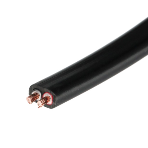 BBAtechniek artnr. 10825 - Kabel 2-aderig 2x0.75mm2 zwart- zwart/rood (50m)