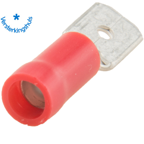 BBAtechniek artnr. 11351 - Vlaksteker 6.3x0.8mm* rood (50x)