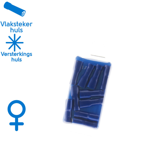 BBAtechniek artnr. 17506 - Vlakstekerhuls 4.8x0.5mm* blauw (10x)