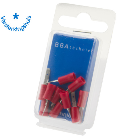 BBAtechniek artnr. 17497 - Vlaksteker 2.8mm* rood (10x)