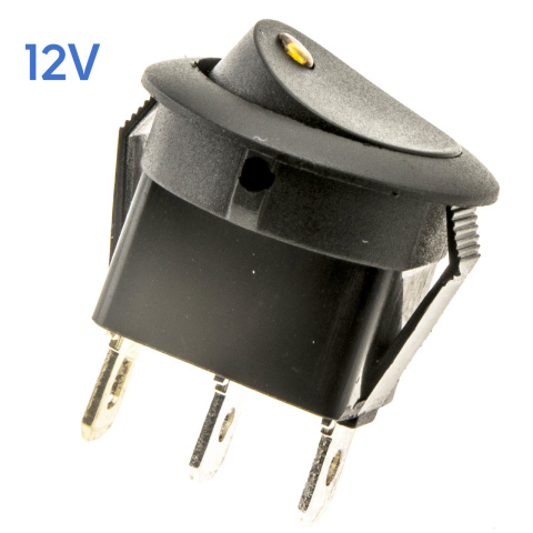 BBAtechniek artnr. 15622 - 12V 16A 3-polig On-Off schakelaar oranje LED (10x)