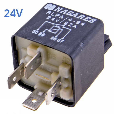 BBAtechniek artnr. 15850 - 24V 22A 4-polig relais (1x)