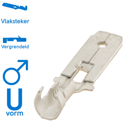 BBAtechniek artnr. 12132 - Vlaksteker vertind 6.3 1.5-2.5mm² (100x)