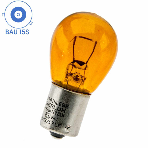 BBAtechniek artnr. 16465 - BAU15S 12V 21W BS581 lamp oranje (10x)
