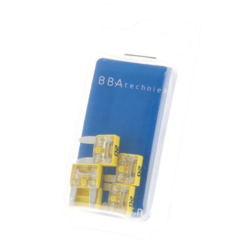 BBAtechniek artnr. 16922 - Mini steekzekering 20A geel (5x)