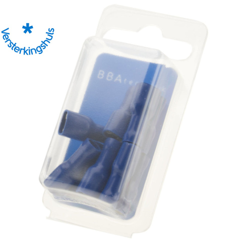 BBAtechniek artnr. 16986 - Vlakstekerhuls 6.3x0.8mm* blauw (10x)