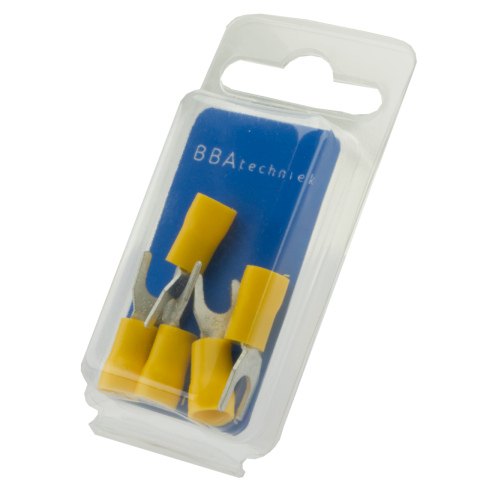 BBAtechniek artnr. 17003 - Kabelschoen vork Ø5.3mm geel (5x)