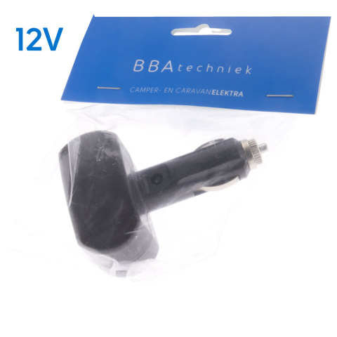 BBAtechniek artnr. 17459 - 12V Twin adapter sigarettenaanst. contactdoos (1x)