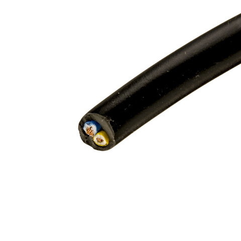 BBAtechniek artnr. 17614 - Kabel 2-aderig 2x0.75mm2 zwart-blauw/geel (100m)