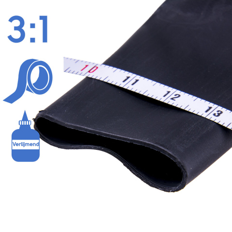 BBAtechniek artnr. 15544 - Krimpkous 24-8mm zwart 3:1 verlijmend (1.5m rol)