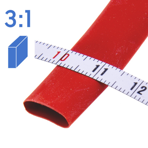 BBAtechniek artnr. 17628 - Krimpkous 9-3mm rood 3:1 (5m box)