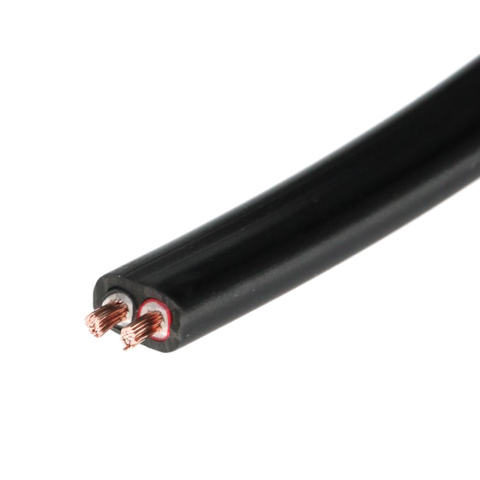 BBAtechniek artnr. 17762 - Kabel 2-aderig 2x0.75mm2 zwart-zwart/rood plat(5m)