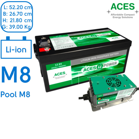 BBAtechniek artnr. 37091 - 12V 460Ah Aces Lithium accu + lader 30A (1x)