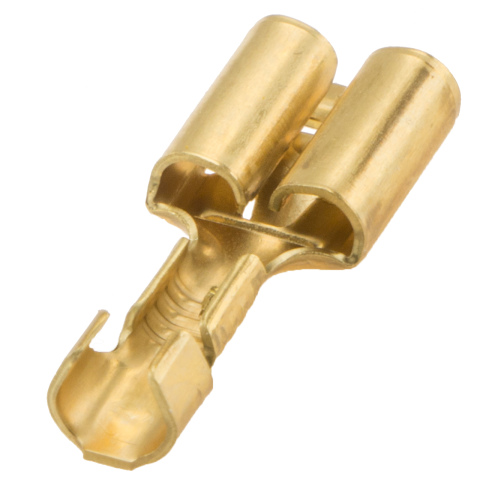 BBAtechniek artnr. 12078 - Vlakstekerhuls messing 6.3 0.5-1.5mm² (100x)