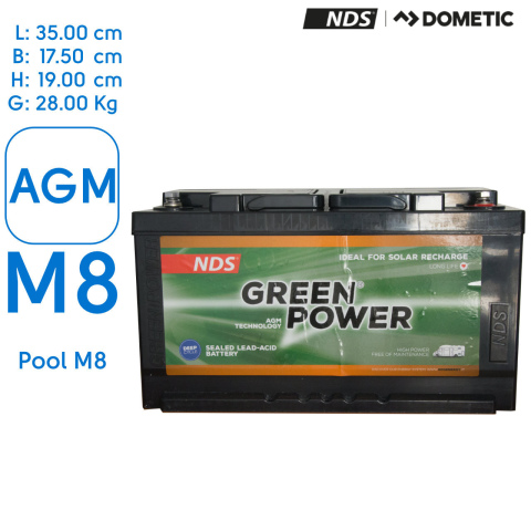 BBAtechniek artnr. 57043 - 12V 100Ah NDS GreenPower AGM accu Ducato (1x)