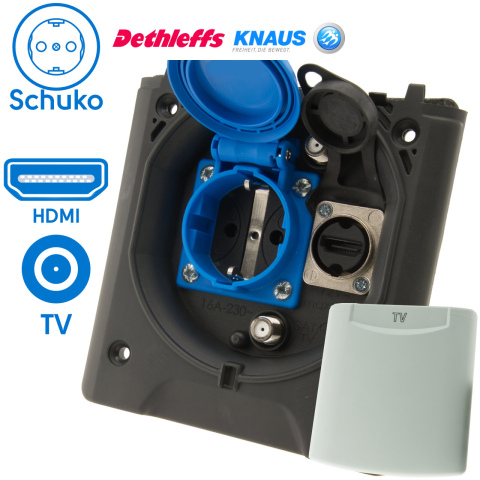 BBAtechniek artnr. 45093 - Voortent aansluiting CEE 230V  / TV / HDMI (1x)